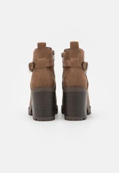 Bottines À Talons Hauts - Taupe -Chaussure Boutique 2eb63bf33bc64232b4616649422421c0