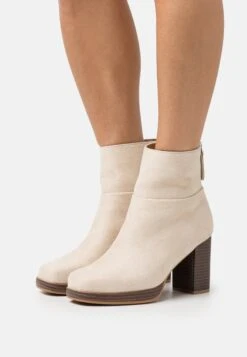 Wide Fit - Bottines À Plateau - Beige